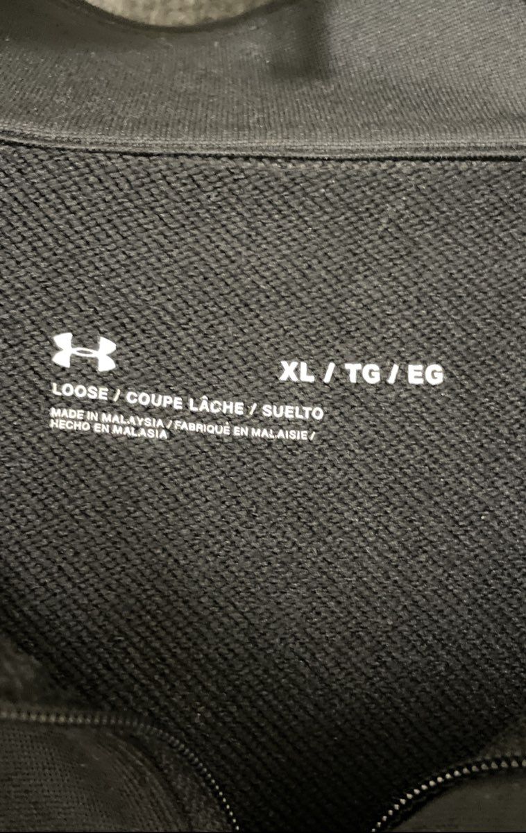 Under Armour Men's Black Armour Fleece 1/4 Zip Pullover Kangaroo Pocket Sz XL