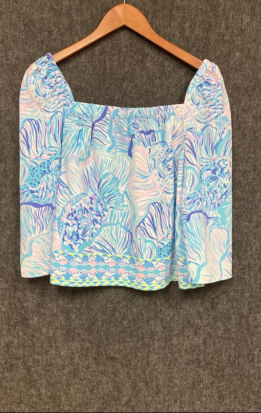 Lilly Pulitzer Women's Iona Sink Or Swim Off Shoulder Top Blouse Size XS