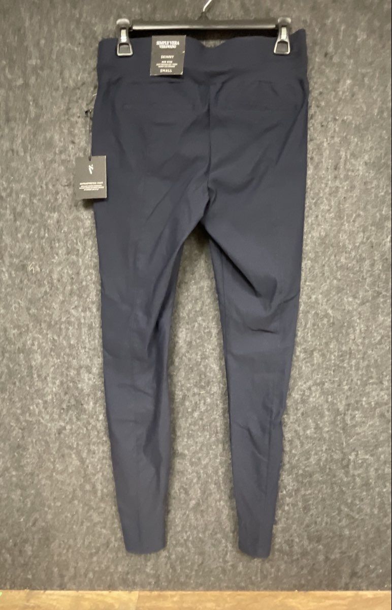 Simply Vera Vera Wang Women's Navy Blue Skinny Mid Rise Ultra Stretch Pants Sz S