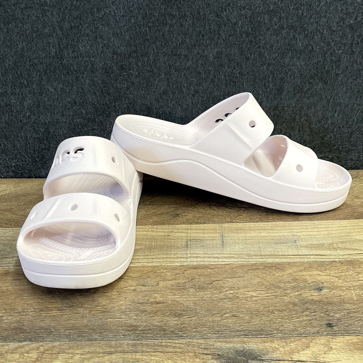 Crocs Classic Platform Sandal Pink Two-Strap Slide Women's Size 9