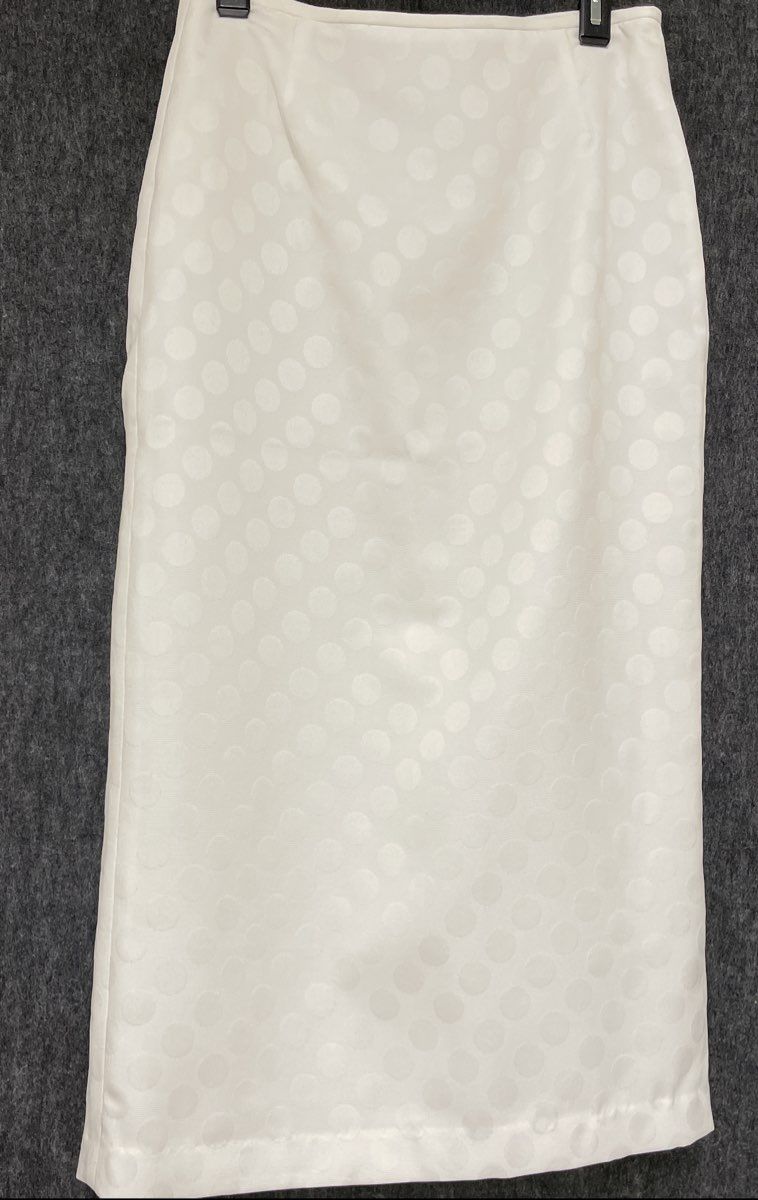 Isabella Suits Women's White Jacquard Polka Dot 2-Piece Skirt Suit Sz 14