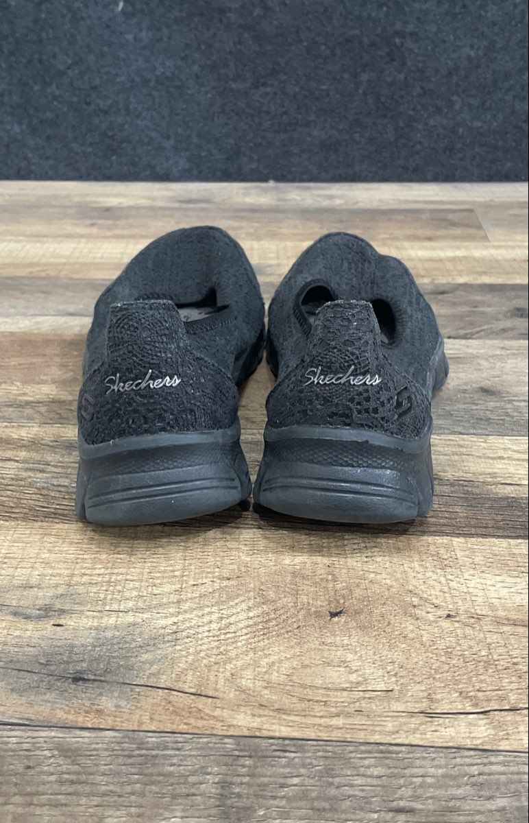 Skechers EZ Flex 3.0 Beautify Black Lace Slip-On Ballet Flats Women's Size 7.5
