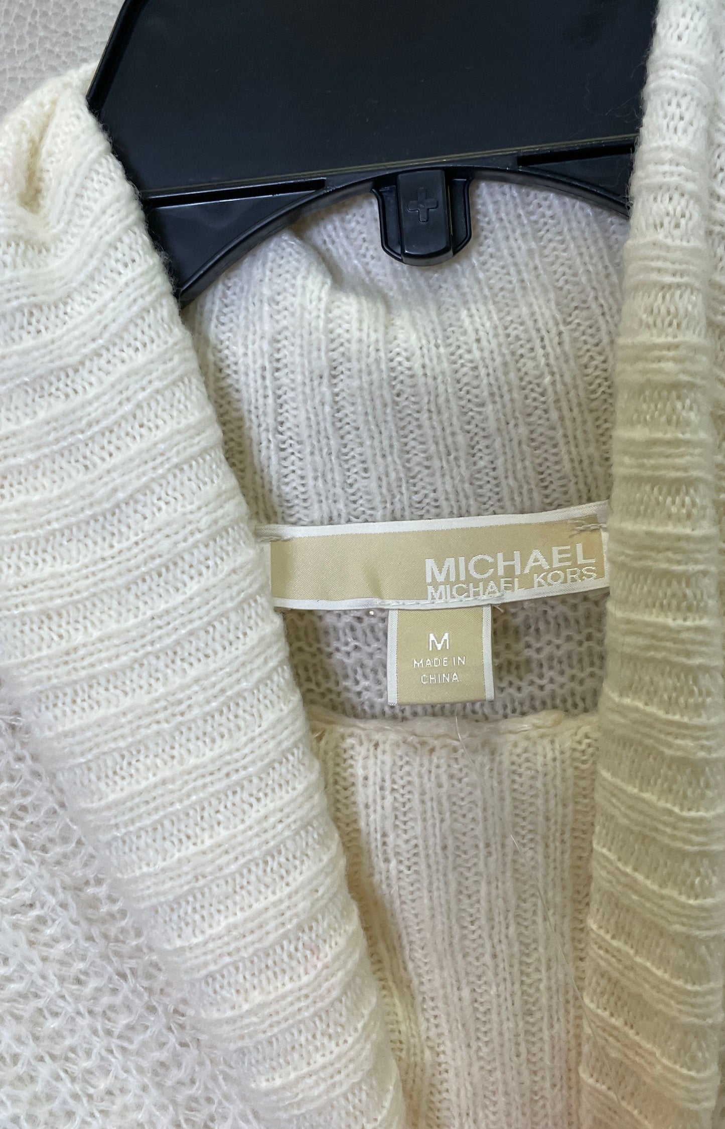 Michael Kors Women's Bone White Textured Knit Turtleneck Sweater Sz M NWT
