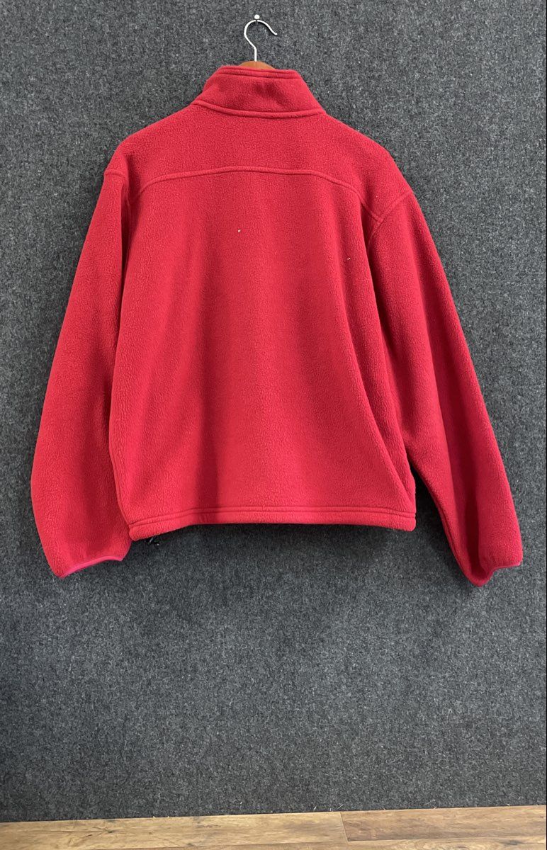 L.L. Bean Men's Vintage 90s Red Full Zip Fleece Jacket Chest Pocket Sz M