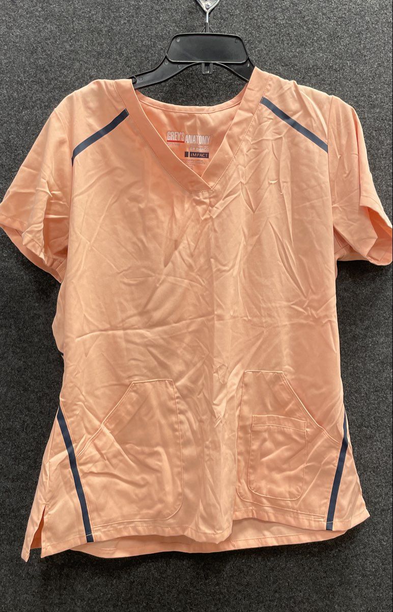 Greys Anatomy by Barco Women's Scrub Top Peach Coral iMPACT V-Neck Sz L
