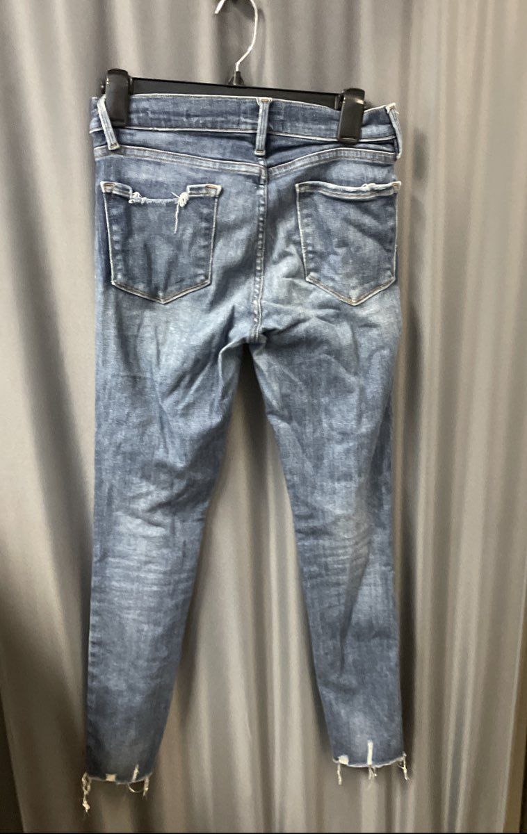 Frame Women's Le Skinny de Jeanne Jeans Blue Victoria Park Distressed Sz 27