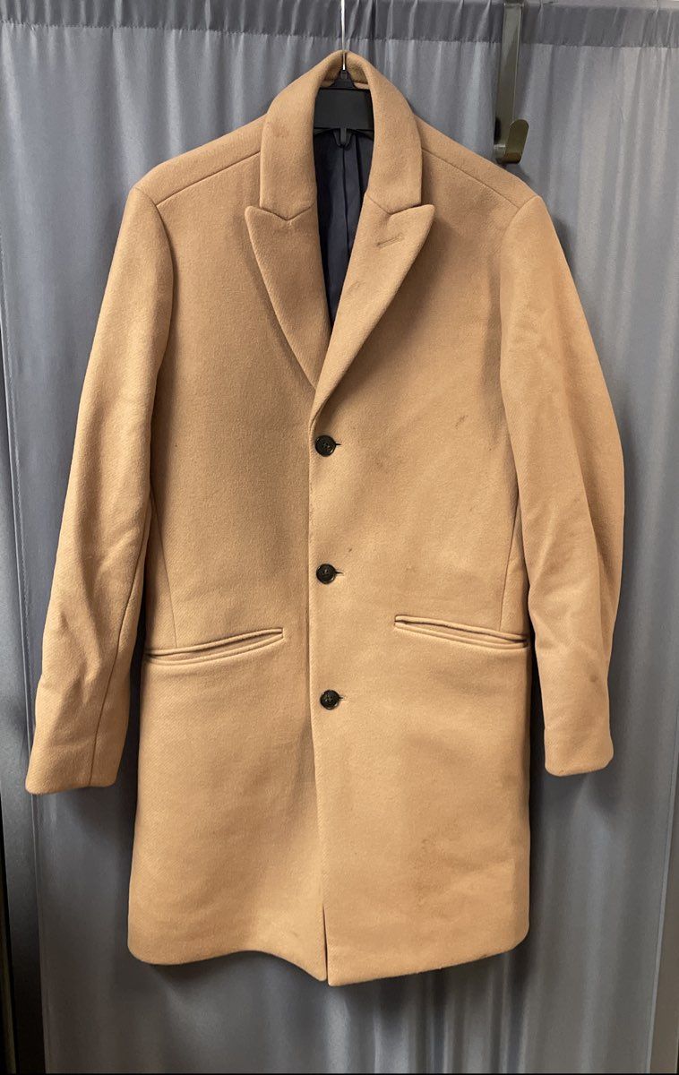 Bonobos Men's Camel Wool Blend 3-Button Topcoat Sz 38R