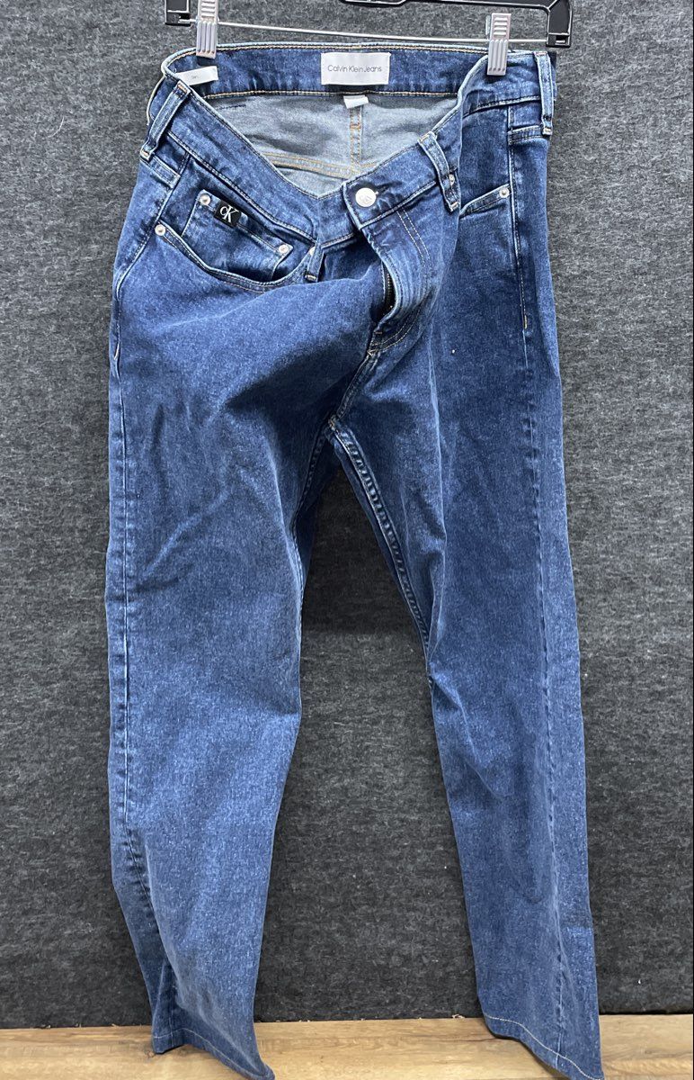 Calvin Klein Men's Blue Denim Jeans 5-Pocket Straight Fit Sz 34x32