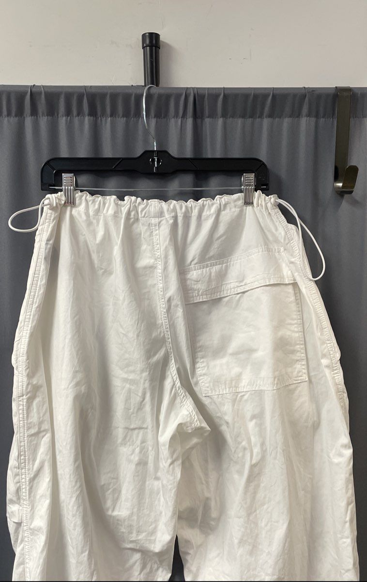 iets frans... White Drawstring Parachute Pants Cotton Baggy Joggers Sz L