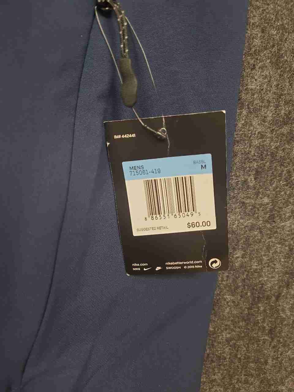 Nike Men's Dri-FIT Short Sleeve Baseball Training Jacket Blue Windshirt NWT M