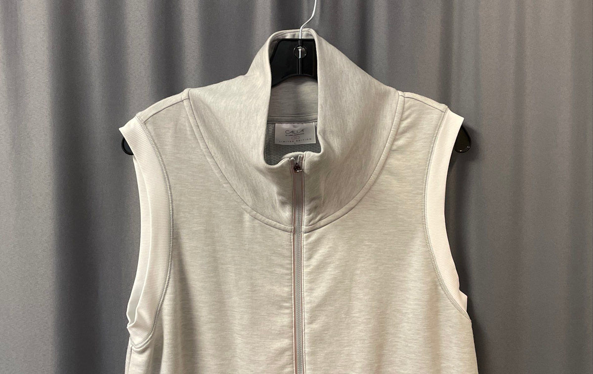 CALIA by Carrie Underwood Women's Gray Long Workout Vest Limited Edition Sz L