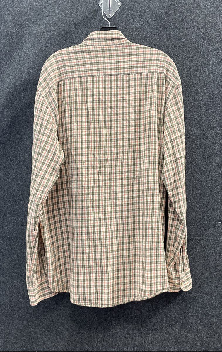 Beretta Men's Red Plaid Button Down Shirt Long Sleeve Cotton Sz XL