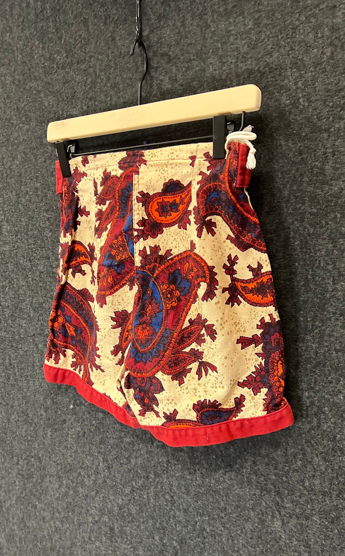Robert Bruce Seafarer Boys Paisley Lace Up Swim Trunks Vintage 70s Sz 18