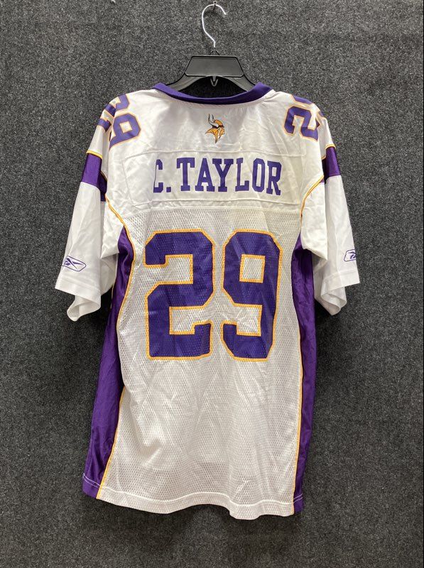 Reebok Minnesota Vikings Chester Taylor #29 NFL Jersey White Purple Sz L