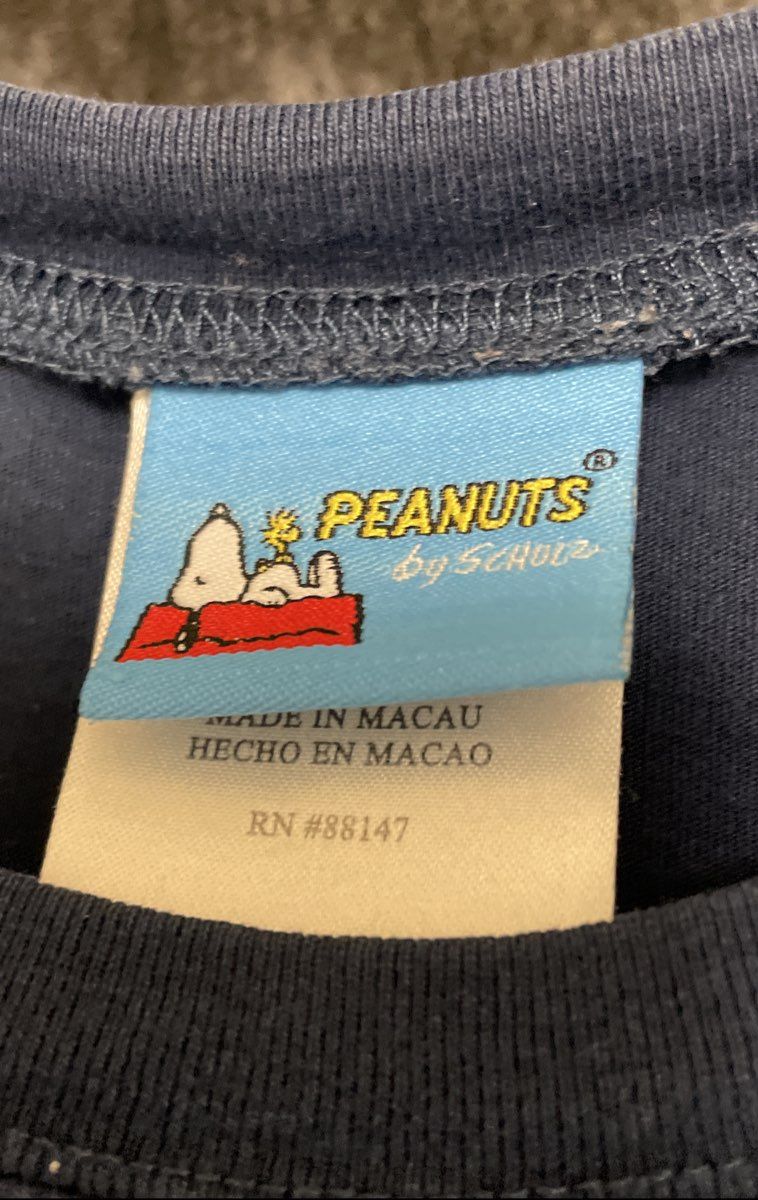 Peanuts Snoopy Joe Cool Distressed Faded Navy Blue T-Shirt Sz S/M