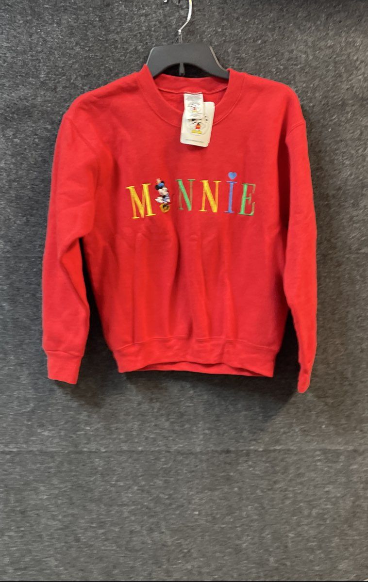 Mickey & Co. Kids Red Minnie Mouse Embroidered Sweatshirt NWT 90s 14/16