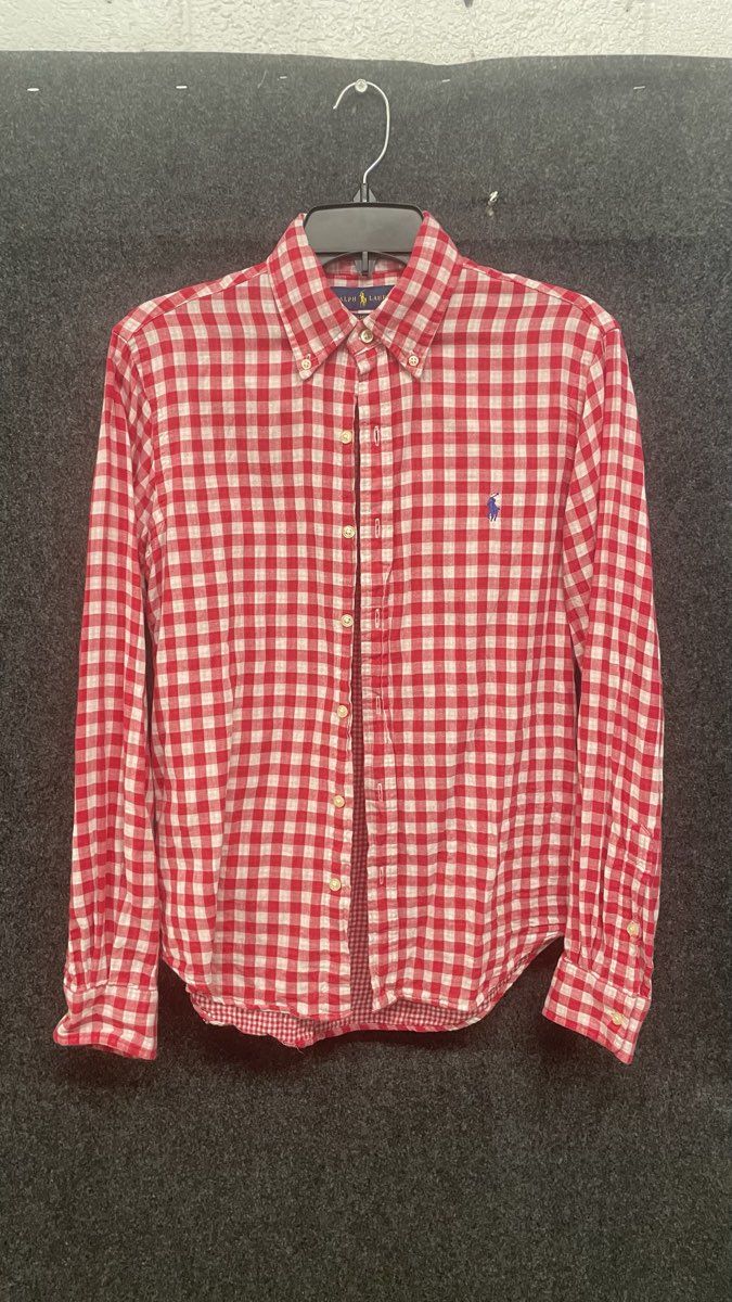 Polo Ralph Lauren Men's Red White Gingham Classic RL Untucked Fit Shirt Sz S