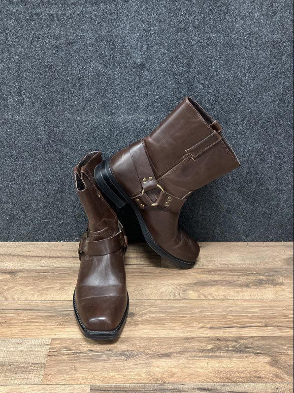 Sonoma Goods for Life Ames Men's Brown Harness Biker Boots Square Toe Size 12