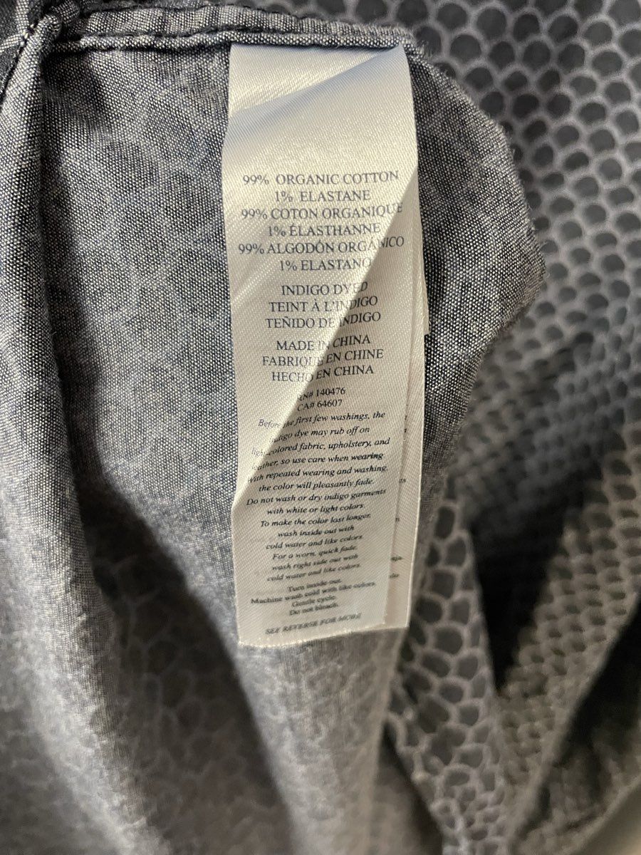 Faherty Men's Navy Fishscale Playa Shirt Indigo Dyed Organic Cotton Stretch 2XL
