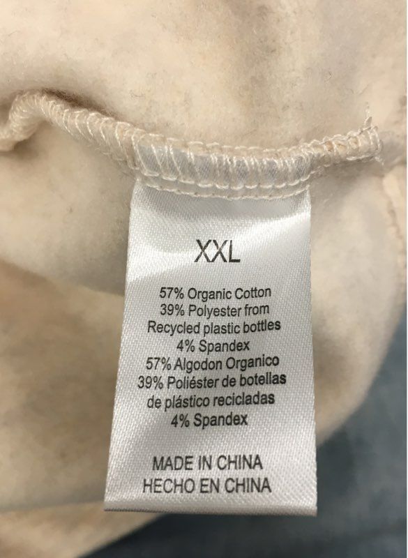 Earth Yoga Women's Cream Organic Cotton Fleece Tunic Dress Asym Zip Sz XXL NWT