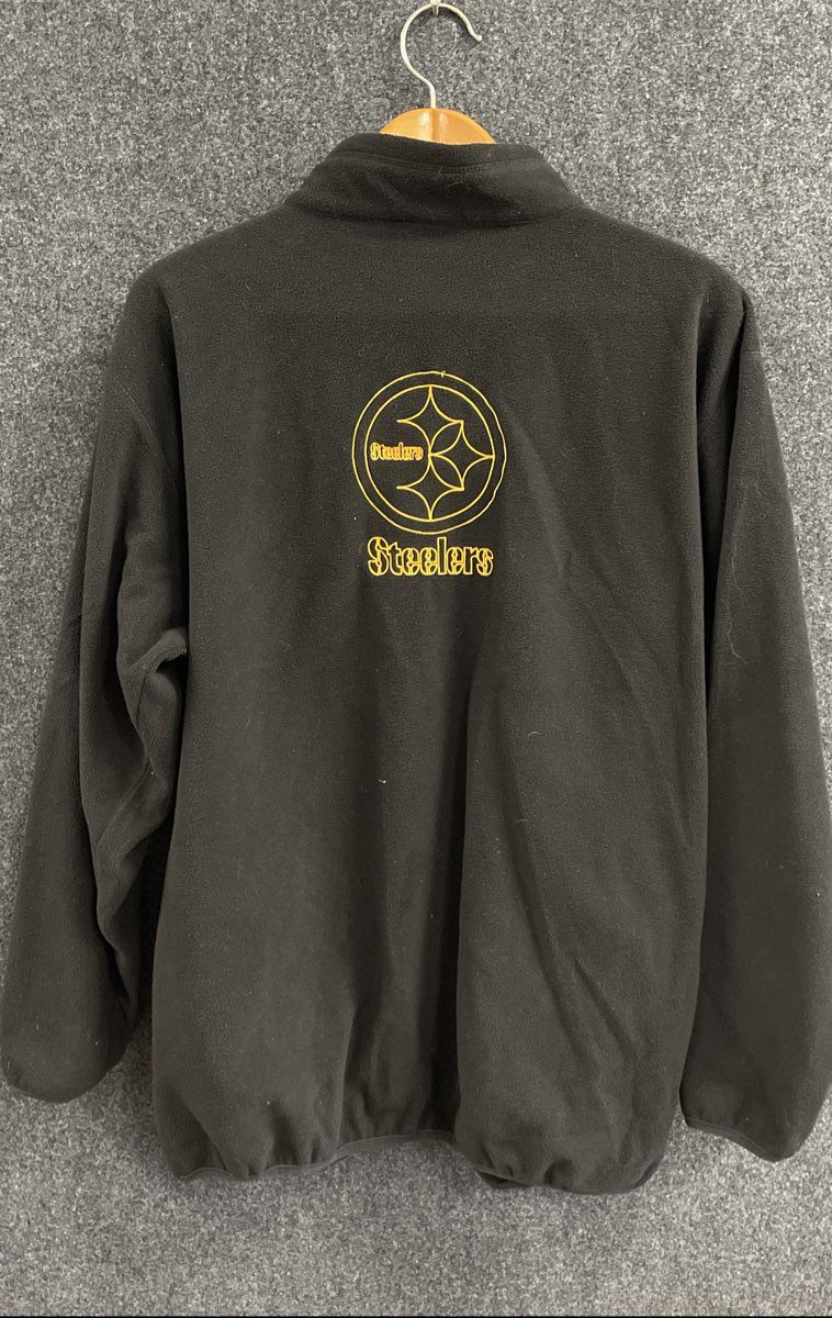 Men's Size XL Black NFL Team Apparel Steelers Logo 1/4 Zip Jacket