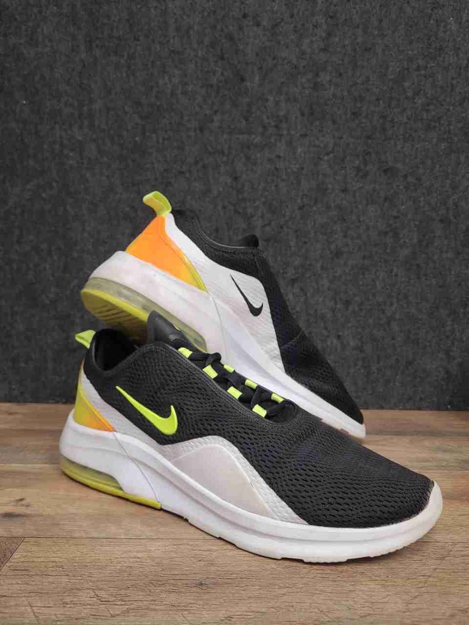 Nike Air Max Motion 2 Black Volt Total Orange Running Shoes Men's Size 13