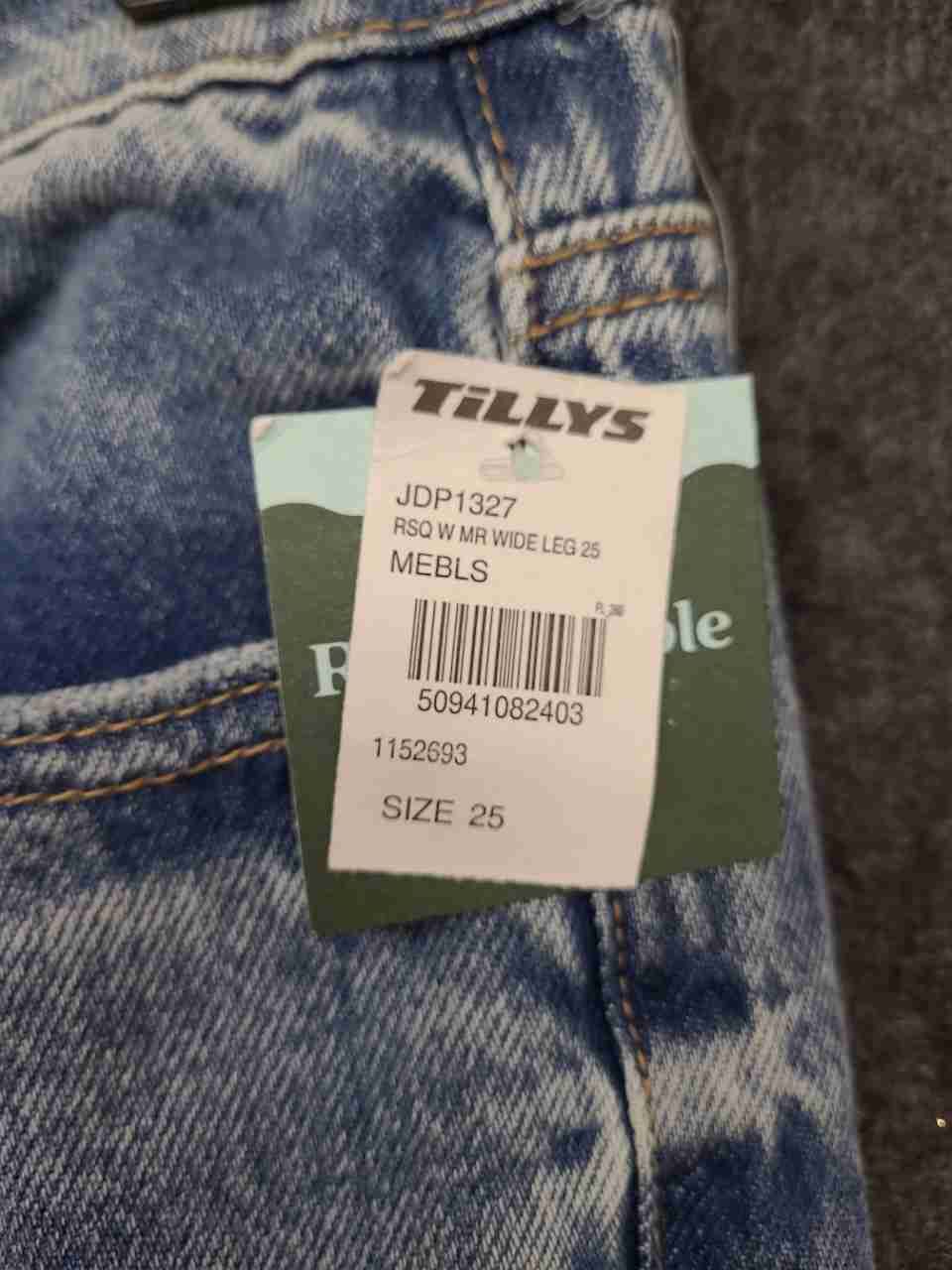 RSQ Women's Mid Rise Wide Leg Jeans Light Wash Blue NWT Size 26