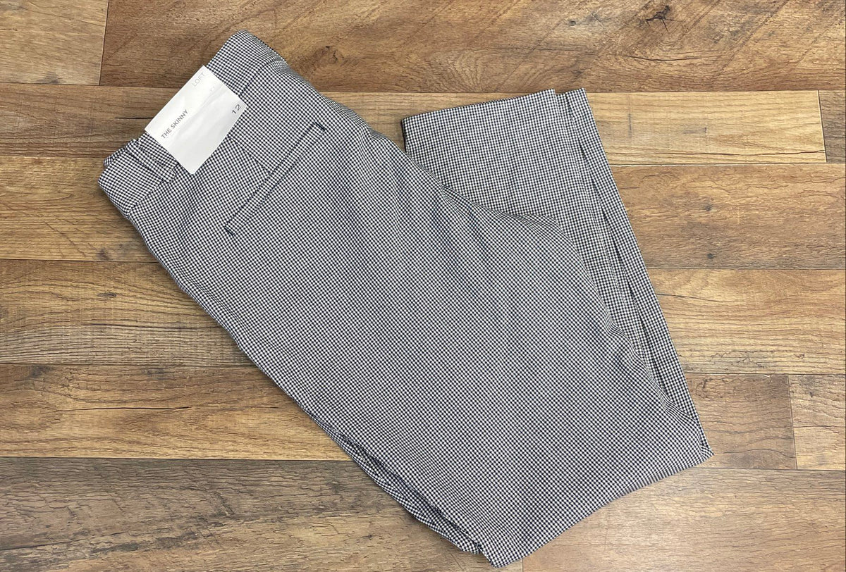 Loft Women's Black White The Skinny Houndstooth Pants Sz 12 NWT