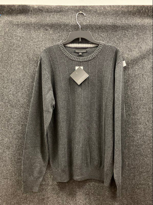 Tricots St Raphael Men's Textured Crewneck Sweater Charcoal Gray Sz M NWT