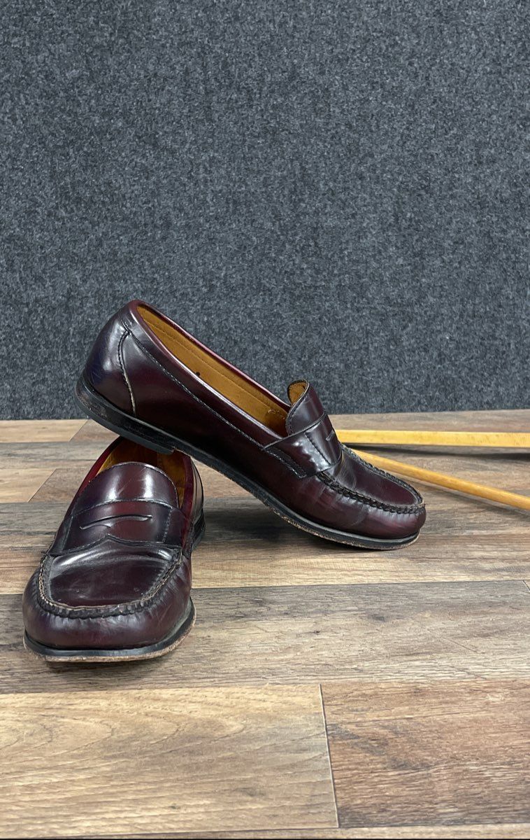 L.L. Bean Men's Classic Penny Loafer Burgundy Leather Shoes Size 9 M