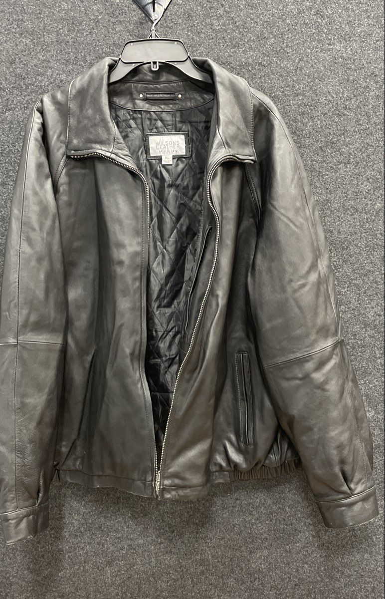 Wilsons Leather M. Julian Men's Black Quilted Lined Zip Up Bomber Jacket Sz XL