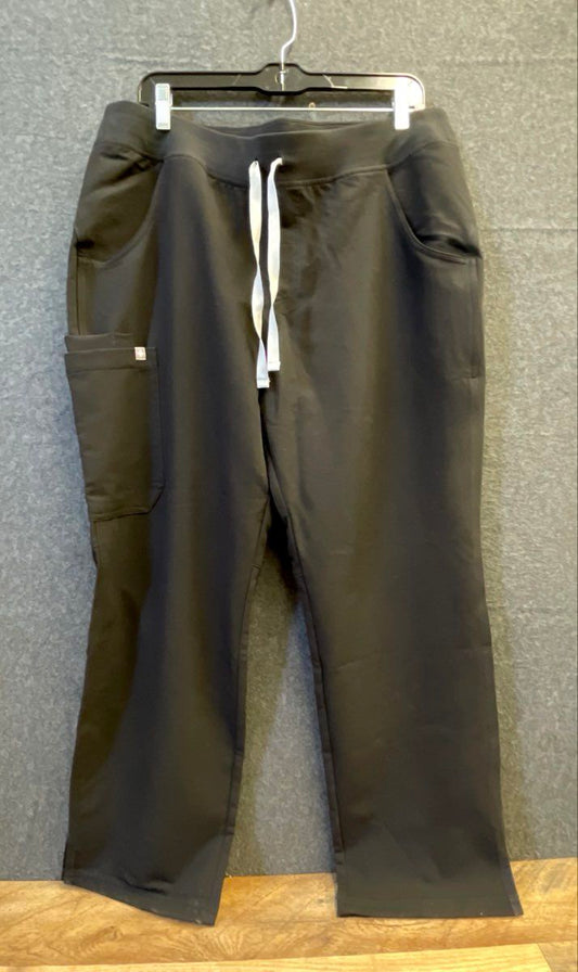 Figs Women's Black Technical Collection Drawstring Scrub Cargo Pants NWT Sz XL/P