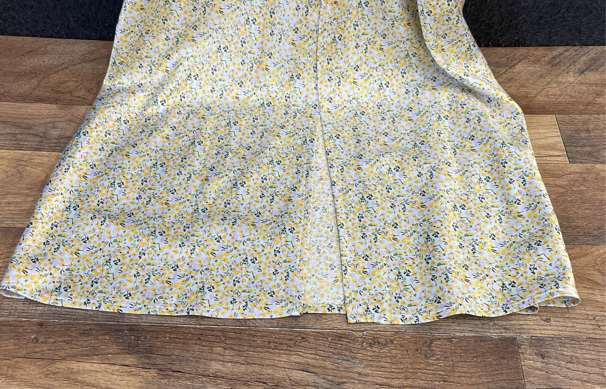 Park & Fifth Women's Floral Satin Cowl Neck Maxi Dress Yellow Multi Sz XL