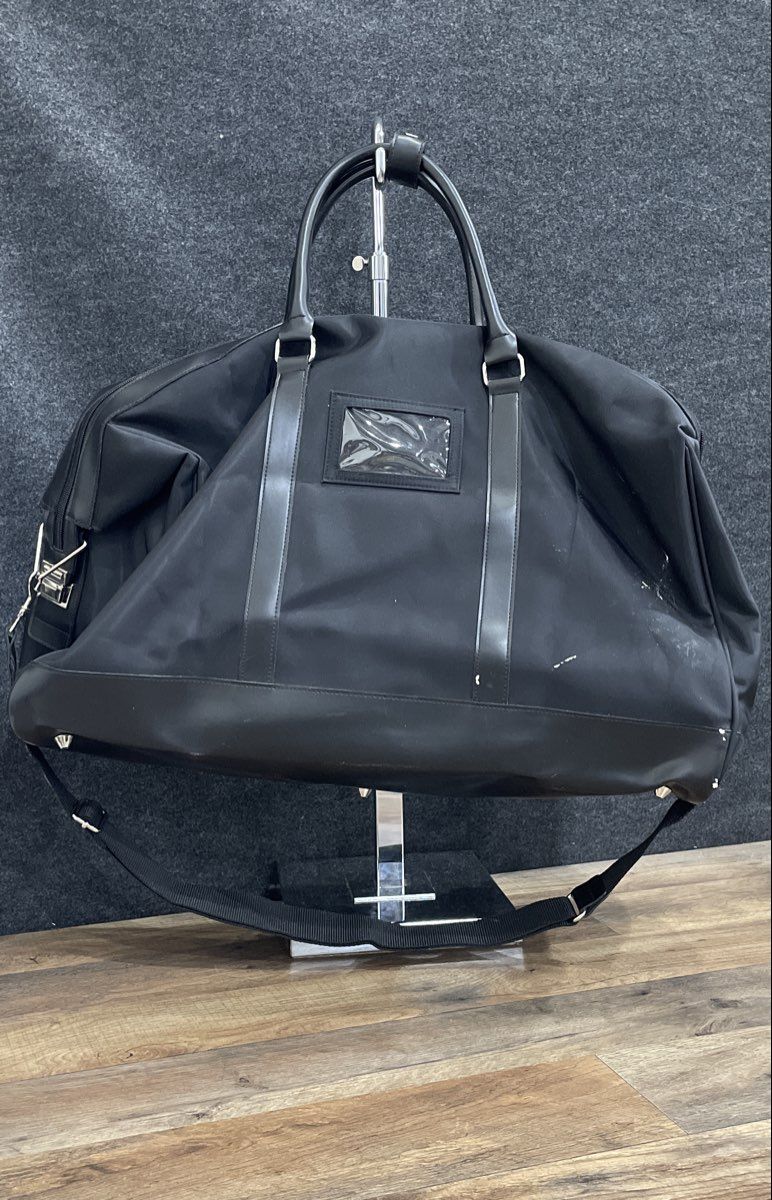 Calvin Klein Black Leather Large Duffle Travel Bag Weekender Trolley Sleeve