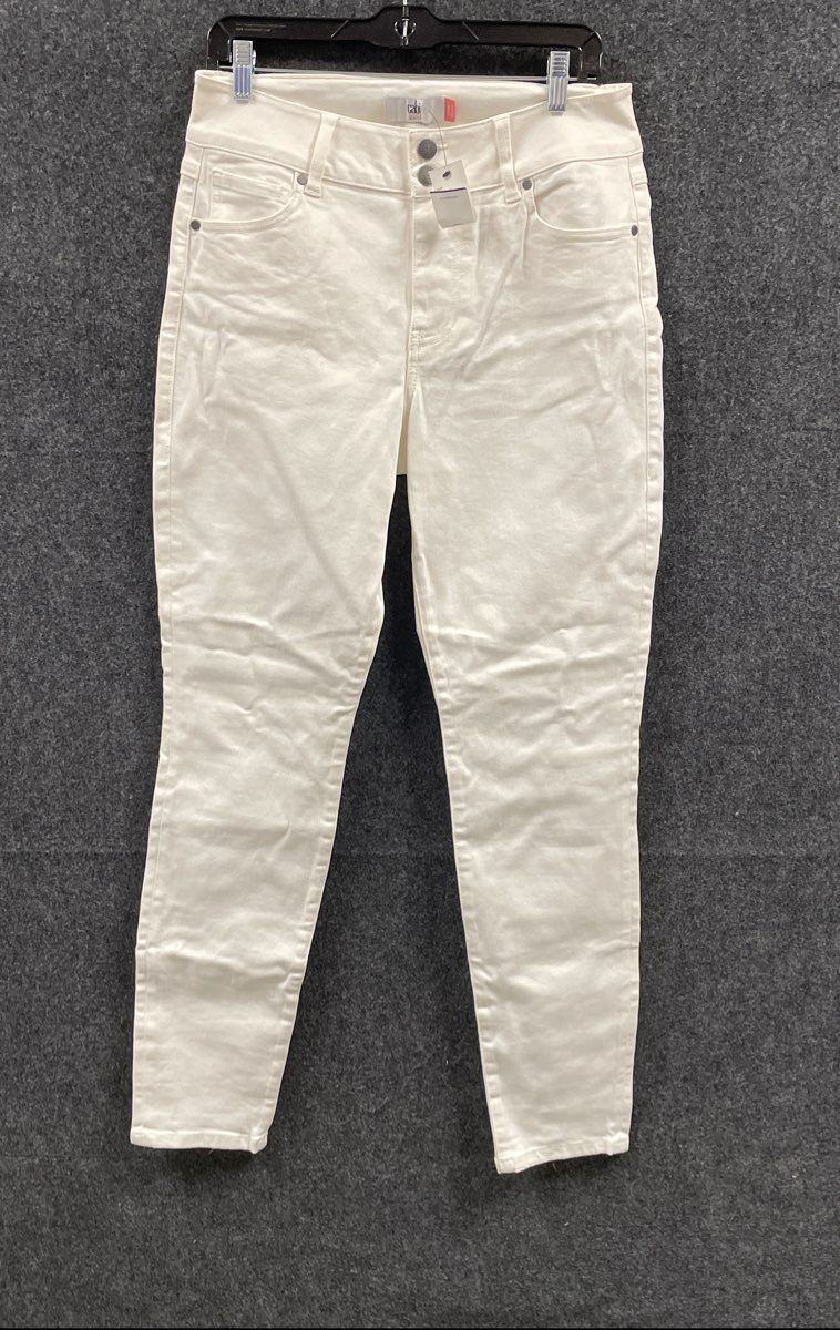 Cabi Women's Cinch Skinny High Rise Denim Jeans White NWT Size 10