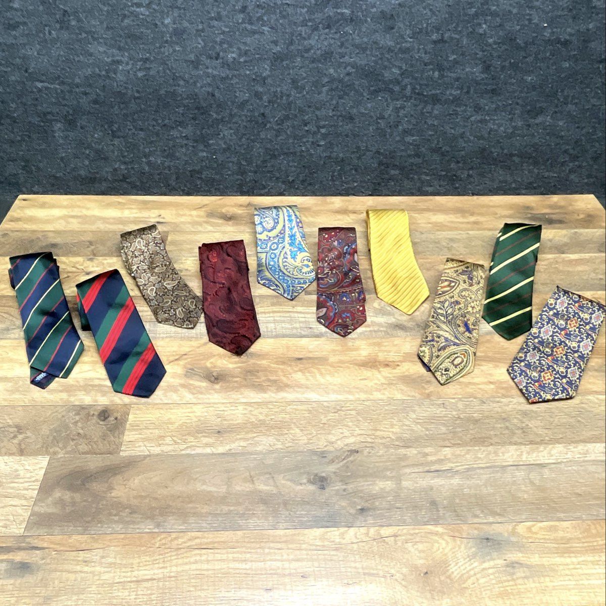 Vintage Men's 100% Silk Neckties Lot of 10 Lands' End Pierre Cardin Paisley