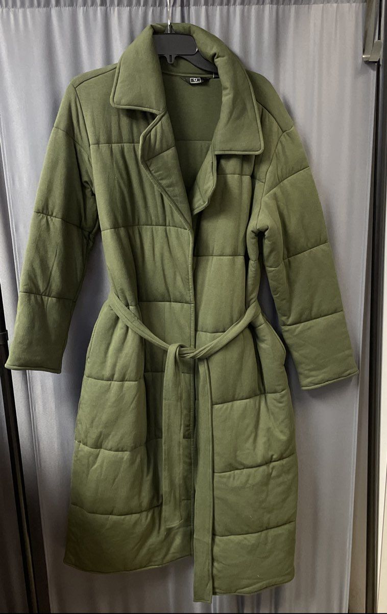 G by Giuliana Women's Green Quilted Belted Puffer Robe Housecoat Sz M