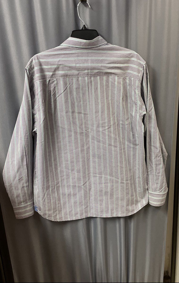 Tommy Bahama Men's Green Black Gingham Textured Stripe Button Down Shirt Sz M
