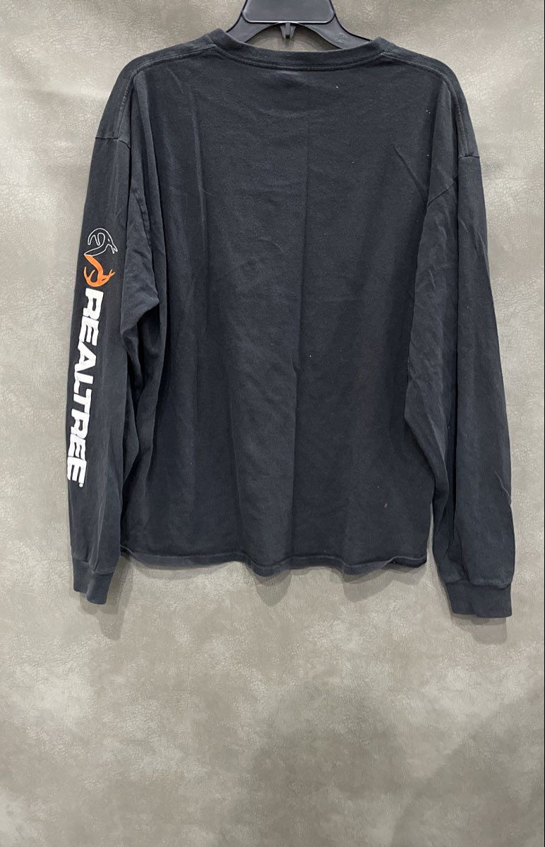 Vintage Y2K Realtree Outfitters Men's Black Long Sleeve Graphic T-Shirt Sz XL