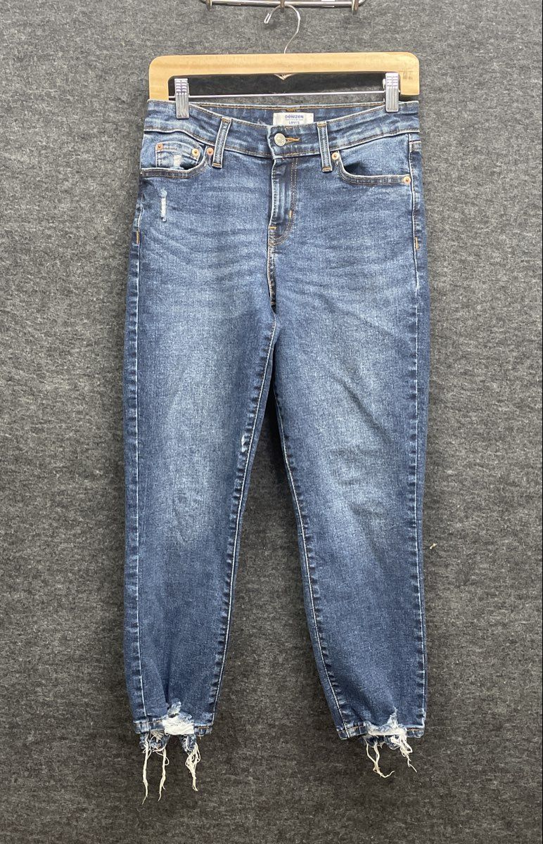 Denizen from Levi's Women's Blue Distressed Raw Hem Boyfriend Jeans Sz 2 W26