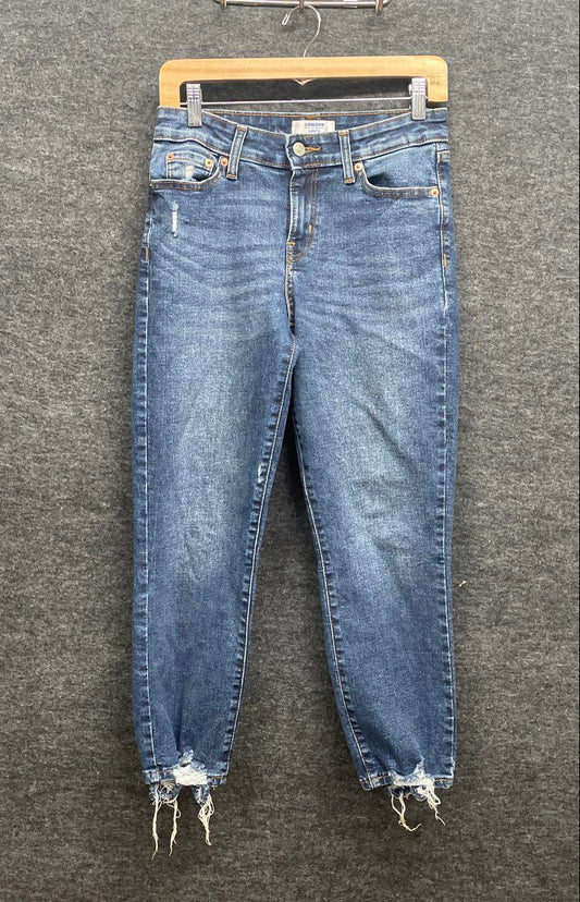 Denizen from Levi's Women's Blue Distressed Raw Hem Boyfriend Jeans Sz 2 W26