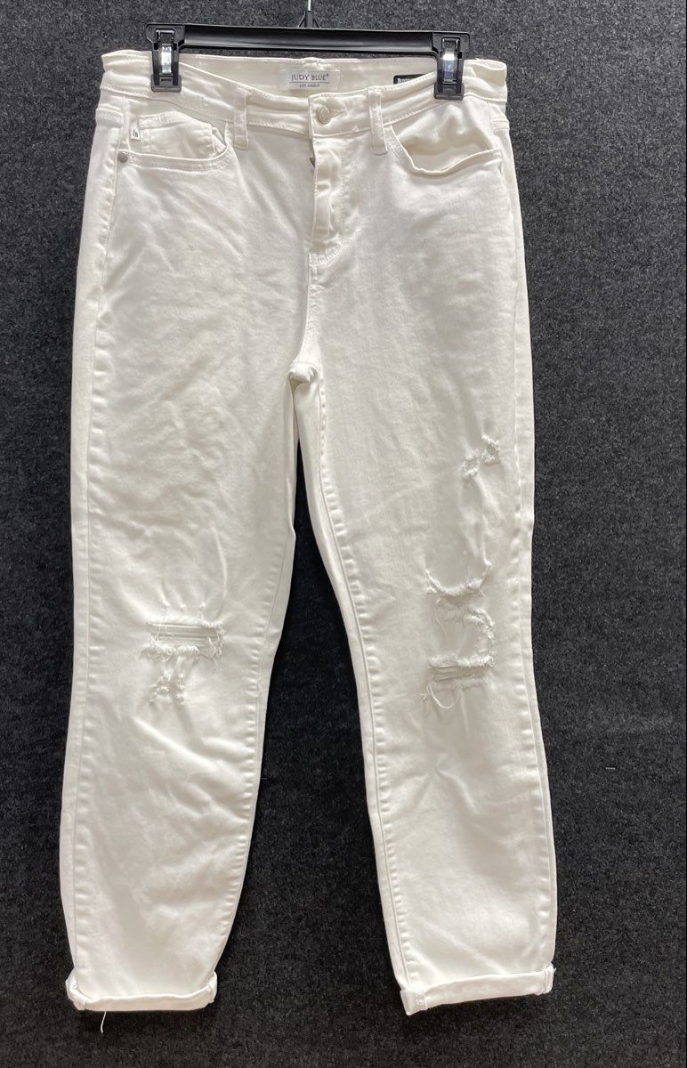 Judy Blue Women's White Distressed Ripped Skinny Stretch Jeans Size 9/29