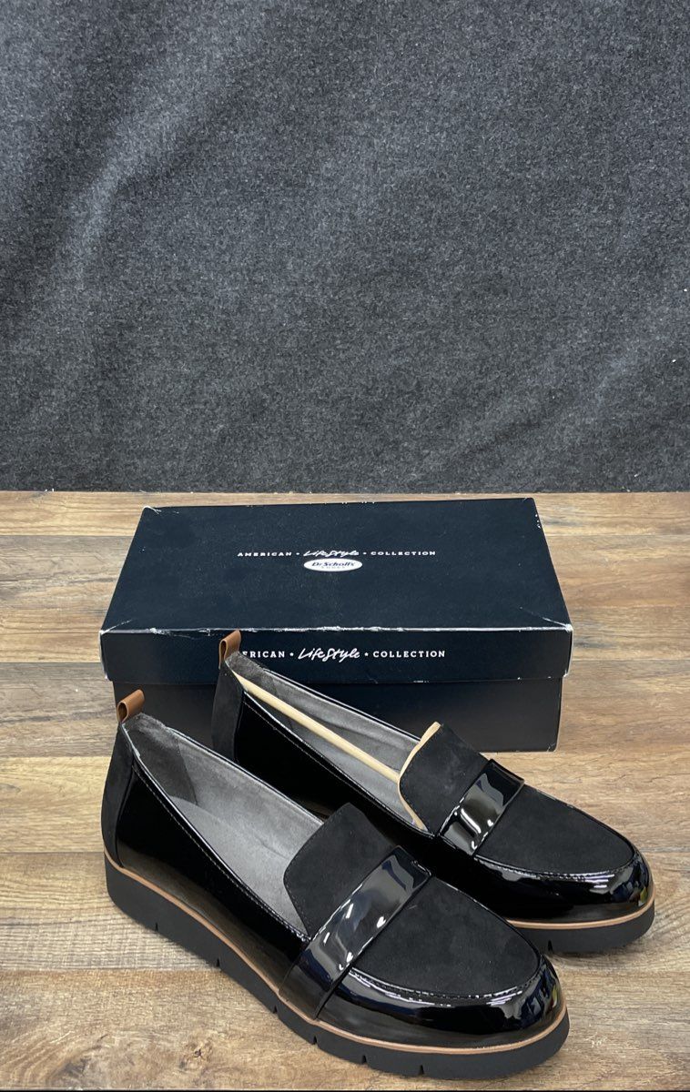 Dr. Scholl's Webster Black Mixed Media Slip-On Women's Loafers Size 8M