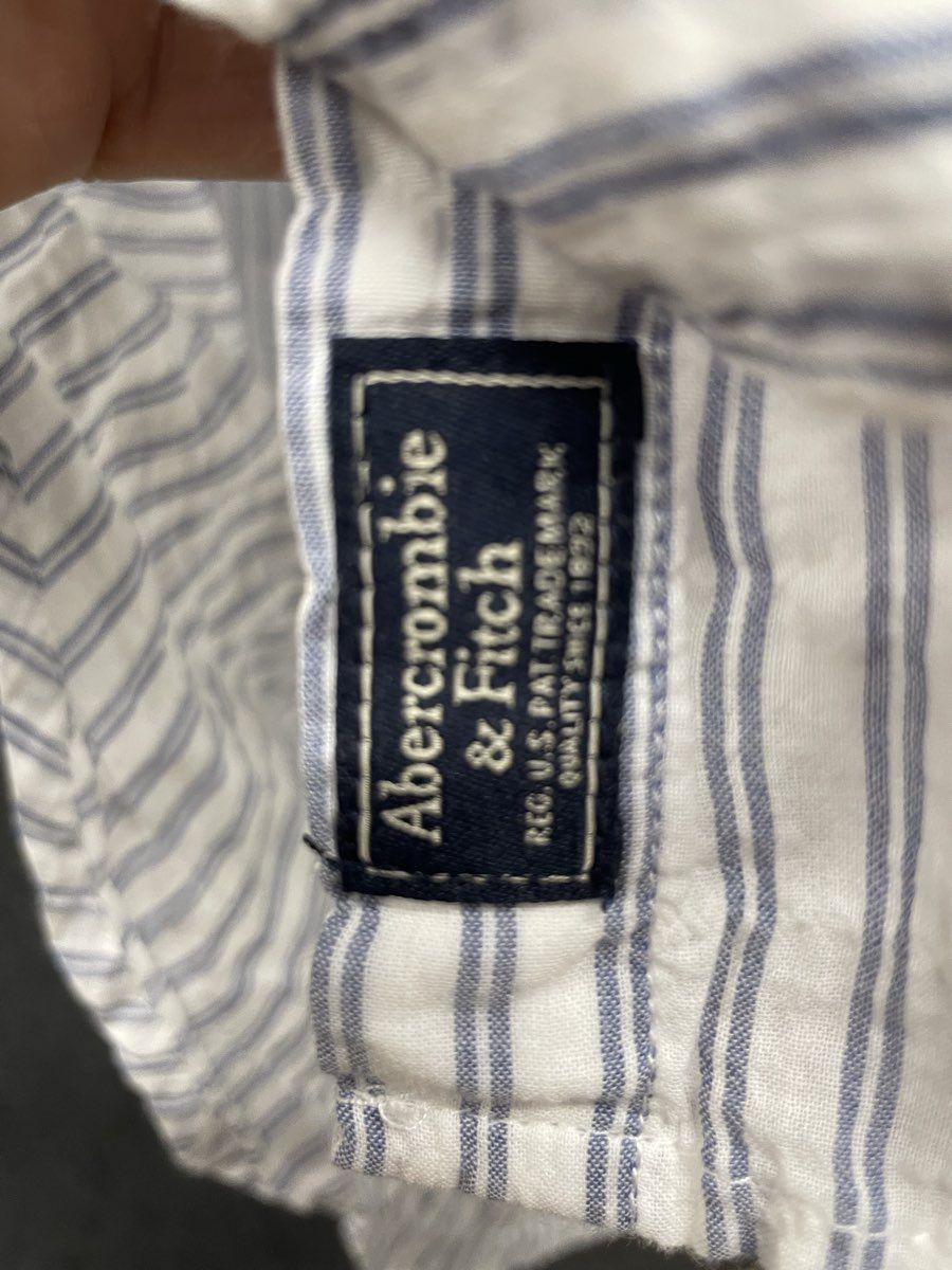 Abercrombie & Fitch Women's Boyfriend Button Up Shirt Blue White Stripe Sz S