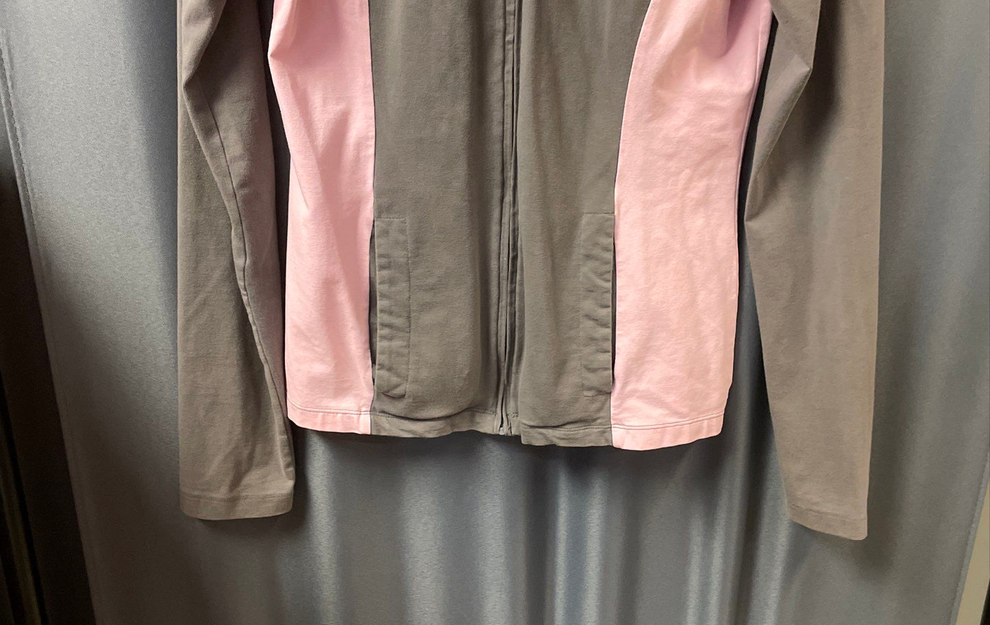Ralph Lauren Women's Gray Pink Full Zip Track Jacket Cotton Spandex Sz M