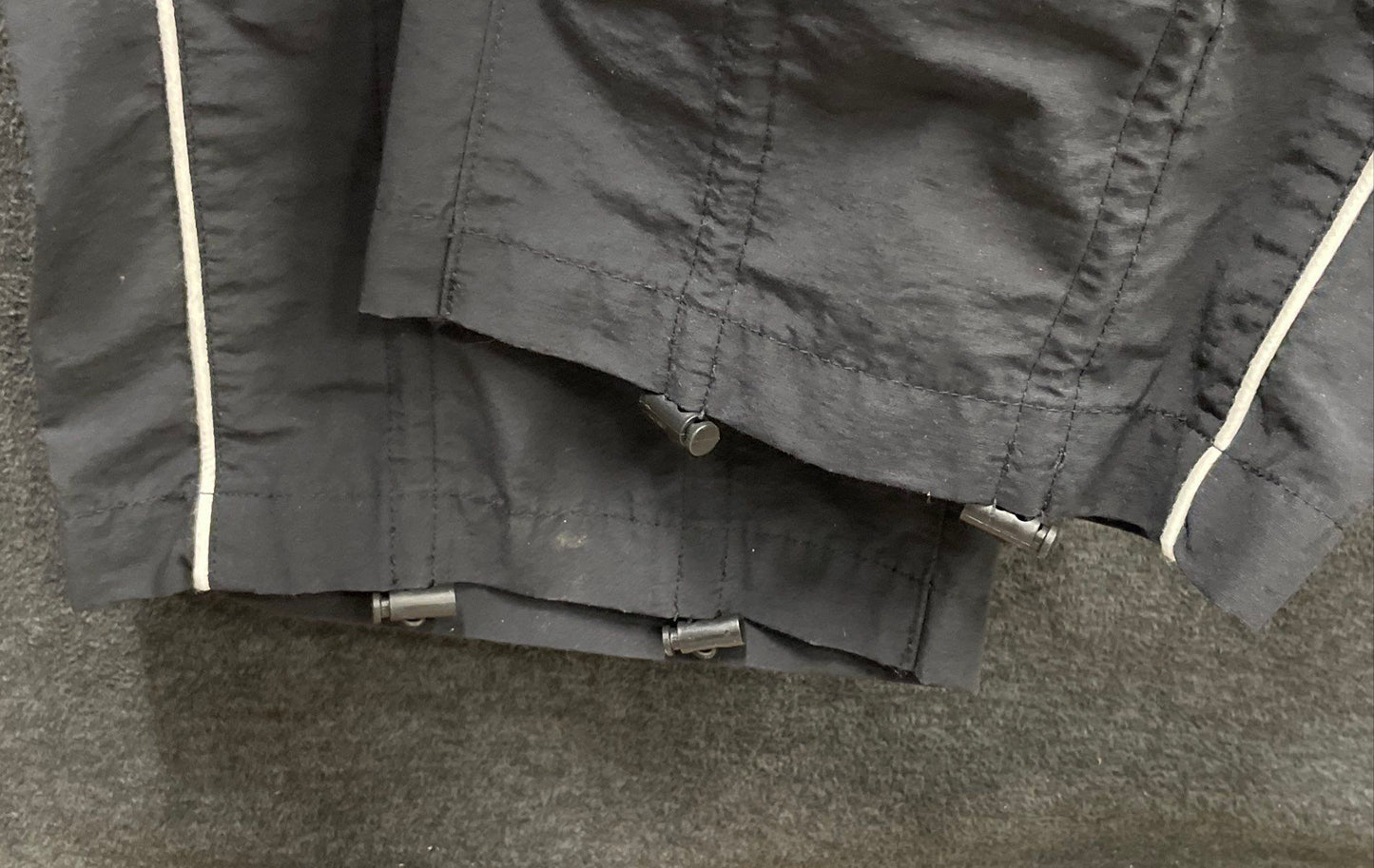 PACSUN Men's Black Baggy Nylon Cotton Blend Track Pants Piping NWT Sz L
