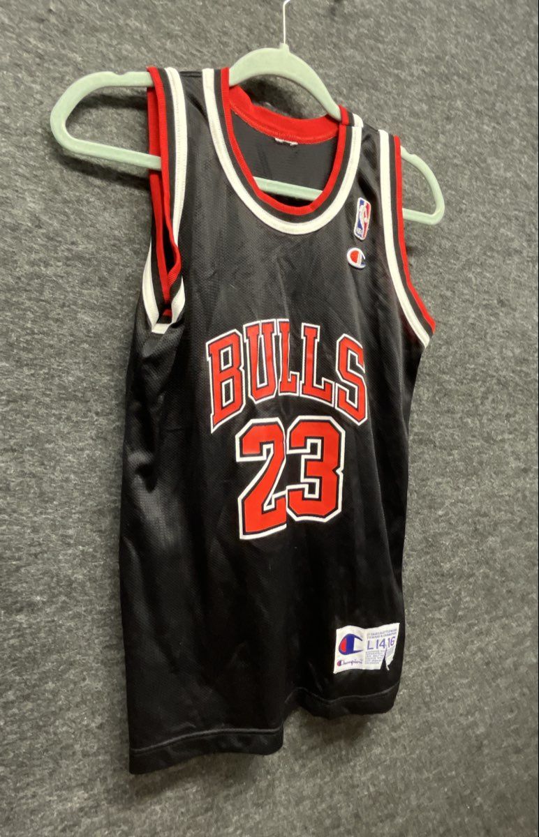 Vintage 90s Champion Michael Jordan Chicago Bulls NBA Jersey Youth Sz L 14-16