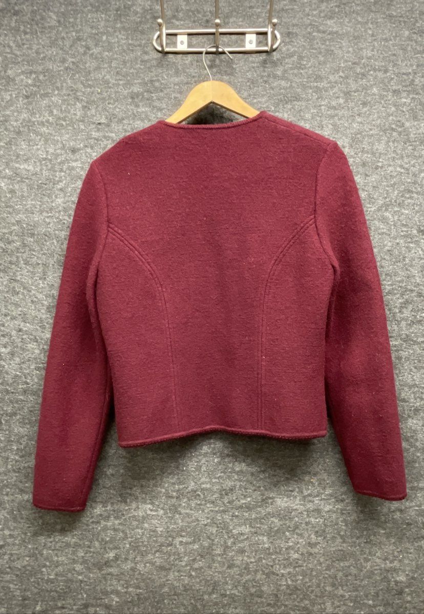 Vintage 90s Deans of Scotland Women's Purple Pure Wool Cardigan Sweater Sz 6