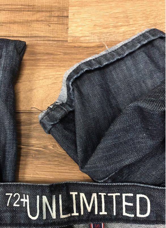 Ecko Unltd Men's Blue Slim Straight Jeans Whiskered Grommet Pocket Sz 36