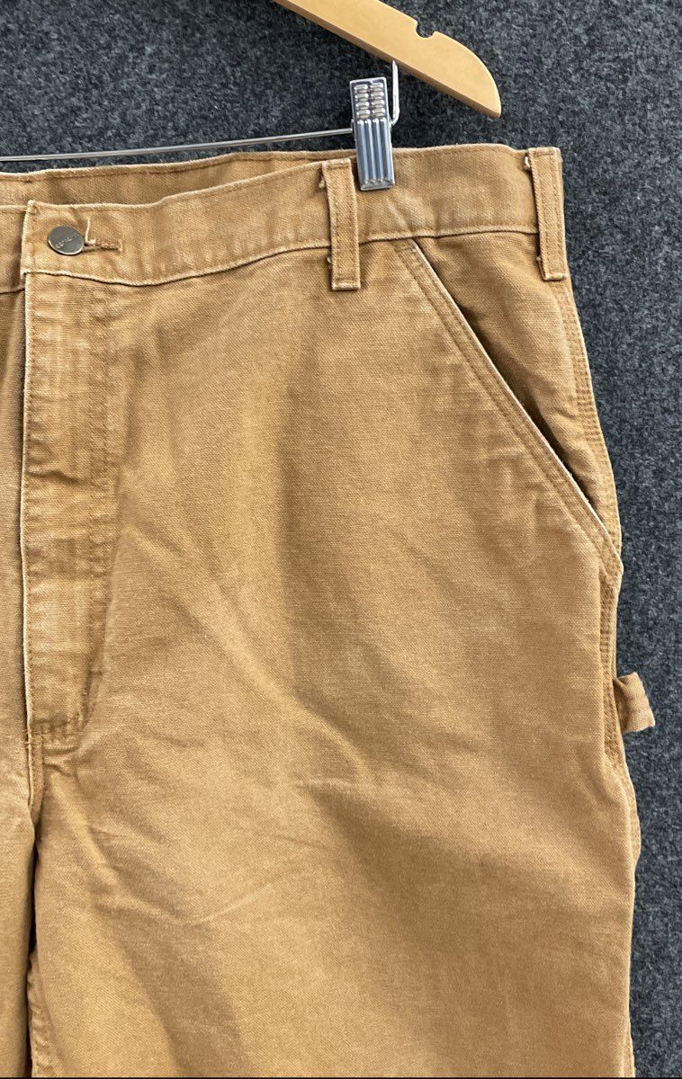 Carhartt Men's Brown Washed Duck Work Dungaree Carpenter Pants Heavyweight